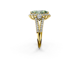 Yellow gold Fancy Green Marquise  Halo Split Shank Diamond Engagement Ring with Prong Setting_22