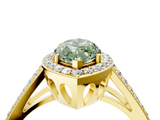Yellow gold Fancy Green Marquise  Halo Split Shank Diamond Ring with Four-Prong Setting_36