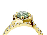 Yellow gold Fancy Green Marquise  Halo Split Shank Diamond Ring with Pavé Setting_47