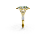 Yellow gold Fancy Green Marquise  Halo Split Shank Diamond Ring with Prong Setting_22