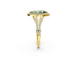 Yellow gold Fancy Green Marquise  Halo Split Shank Pave Diamond Ring with Four-Prong Setting_51