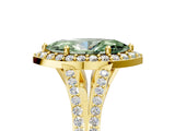 Yellow gold Fancy Green Marquise  Halo Split Shank Pave Diamond Ring with Four-Prong Setting_54