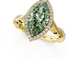 Yellow gold Fancy Green Marquise  Halo Twist Band Solitaire Ring_21