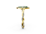Yellow gold Fancy Green Marquise  Halo Twist Band Solitaire Ring_22