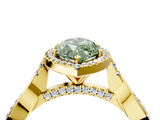 Yellow gold Fancy Green Marquise  Halo Twist Band Solitaire Ring_24