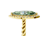 Yellow gold Fancy Green Marquise  Halo Twisted Band Four-Prong Diamond Ring_25