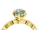 Yellow gold Fancy Green Marquise  Milgrain Bezel Diamond Engagement Ring with Solitaire Prong Setting_179