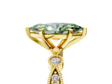 Yellow gold Fancy Green Marquise  Milgrain Bezel Diamond Engagement Ring with Solitaire Prong Setting_180