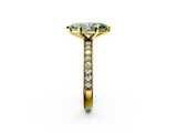 Yellow gold Fancy Green Marquise  Milgrain Pave Diamond Engagement Ring with Four-Prong Setting_132