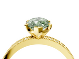 Yellow gold Fancy Green Marquise  Milgrain Pave Diamond Engagement Ring with Four-Prong Setting_134