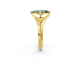 Yellow gold Fancy Green Marquise  Solitaire Beaded Band Six-Prong Setting_2