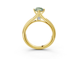 Yellow gold Fancy Green Marquise  Solitaire Beaded Band Six-Prong Setting_3