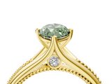 Yellow gold Fancy Green Marquise  Solitaire Beaded Band Six-Prong Setting_4
