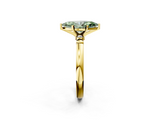 Yellow gold Fancy Green Marquise  Solitaire Beaded Band with Four-Prong Setting_61