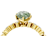 Yellow gold Fancy Green Marquise  Solitaire Bezel Accent Diamond Engagement Ring with Beaded Band and Four-Prong Setting_28