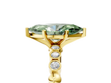 Yellow gold Fancy Green Marquise  Solitaire Bezel Accent Diamond Engagement Ring with Beaded Band and Four-Prong Setting_29
