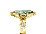 Yellow gold Fancy Green Marquise  Solitaire Bezel-Set Diamond Ring with Beaded Band and Four-Prong Setting_37