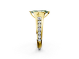 Yellow gold Fancy Green Marquise  Solitaire Bezel-Set Diamond Ring with Channel-Set Band_38