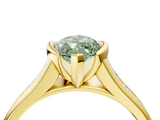 Yellow gold Fancy Green Marquise  Solitaire Bezel-Set Diamond Ring with Channel-Set Band_40