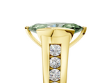 Yellow gold Fancy Green Marquise  Solitaire Bezel-Set Diamond Ring with Channel-Set Band_41