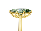 Yellow gold Fancy Green Marquise  Solitaire Cathedral Diamond Ring with Six-Prong Setting_22