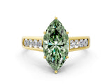 Yellow gold Fancy Green Marquise  Solitaire Channel-Set Diamond Engagement Ring with Four-Prong Setting_49