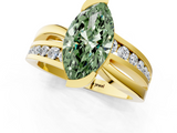 Yellow gold Fancy Green Marquise  Solitaire Channel-Set Split Shank Ring with Tension Prong Setting_4