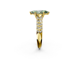 Yellow gold Fancy Green Marquise  Solitaire Chevron Pave Diamond Engagement Ring with Six-Prong Setting_5