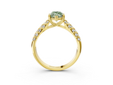 Yellow gold Fancy Green Marquise  Solitaire Chevron Pave Diamond Engagement Ring with Six-Prong Setting_6