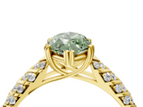 Yellow gold Fancy Green Marquise  Solitaire Chevron Pave Diamond Engagement Ring with Six-Prong Setting_7