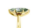 Yellow gold Fancy Green Marquise  Solitaire Diamond Engagement Ring with Four-Prong Setting on a Classic Band_8