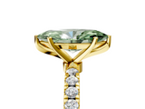 Yellow gold Fancy Green Marquise  Solitaire Diamond Pavé Band with Four-Prong Setting_50