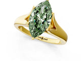 Yellow gold Fancy Green Marquise  Solitaire Diamond Ring with Cathedral Band and Four-Prong Setting_67