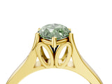 Yellow gold Fancy Green Marquise  Solitaire Diamond Ring with Cathedral Band and Four-Prong Setting_70