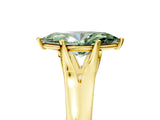 Yellow gold Fancy Green Marquise  Solitaire Diamond Ring with Cathedral Band and Four-Prong Setting_71