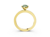 Yellow gold Fancy Green Marquise  Solitaire Diamond Ring with Channel-Set Baguette Band and Four-Prong Setting_83