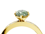 Yellow gold Fancy Green Marquise  Solitaire Diamond Ring with Channel-Set Baguette Band and Four-Prong Setting_84