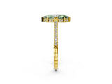 Yellow gold Fancy Green Marquise  Solitaire Diamond Ring with Channel Set Band and Bezel Prong Setting_59