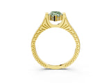 Yellow gold Fancy Green Marquise  Solitaire Diamond Ring with Channel Set Band and Bezel Prong Setting_60