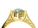 Yellow gold Fancy Green Marquise  Solitaire Diamond Ring with Channel Set Band and Bezel Prong Setting_61