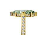 Yellow gold Fancy Green Marquise  Solitaire Diamond Ring with Channel Set Band and Bezel Prong Setting_62