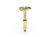 Yellow gold Fancy Green Marquise  Solitaire Diamond Ring with Channel-Set Band and Four-Prong Setting_5