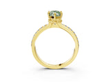 Yellow gold Fancy Green Marquise  Solitaire Diamond Ring with Channel Set Band and Six-Prong Setting_51