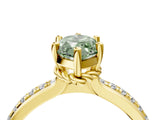 Yellow gold Fancy Green Marquise  Solitaire Diamond Ring with Channel Set Band and Six-Prong Setting_52