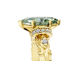 Yellow gold Fancy Green Marquise  Solitaire Diamond Ring with Filigree Band and Four-Prong Setting_51