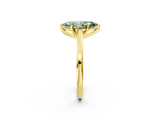 Yellow gold Fancy Green Marquise  Solitaire Diamond Ring with Four-Prong Setting and Classic Band_5