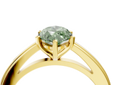 Yellow gold Fancy Green Marquise  Solitaire Diamond Ring with Four-Prong Setting and Classic Band_7