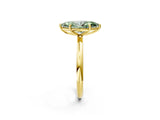 Yellow gold Fancy Green Marquise  Solitaire Diamond Ring with Four-Prong Setting on a Plain Band_22
