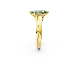 Yellow gold Fancy Green Marquise  Solitaire Diamond Ring with Pave Band and Six-Prong Setting_34