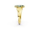 Yellow gold Fancy Green Marquise  Solitaire Diamond Ring with Six-Prong Cathedral Setting_34